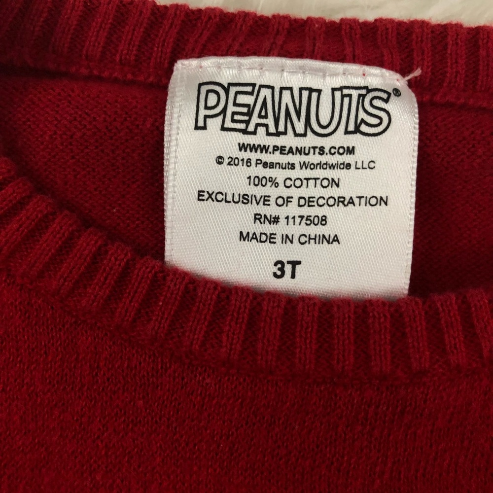 Kids Peanuts Snoopy Christmas Sweater Size 3T - Picture 5 of 6